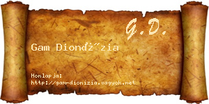 Gam Dionízia névjegykártya